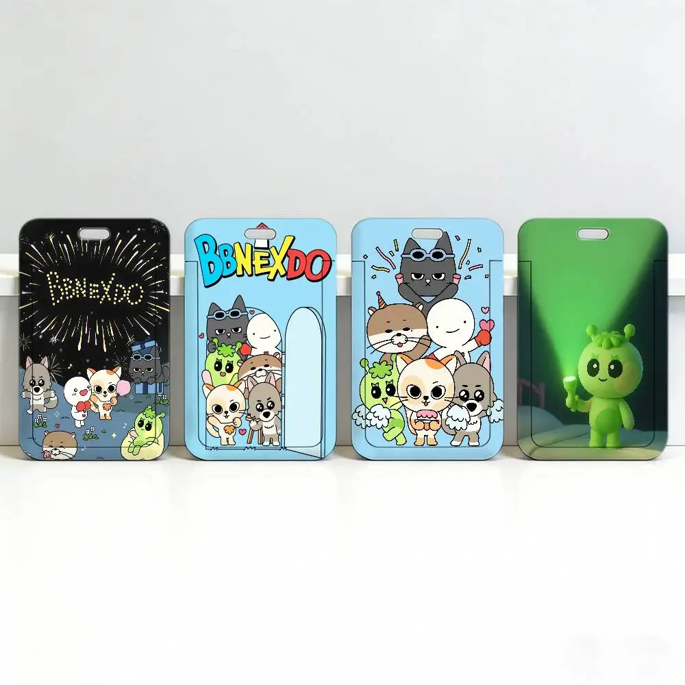 귀여운 B-BBNEXDO 프리미엄 ID 배지 홀더(목 스트랩 포함), 직원용 작업증, 사무실용 내구성 있는 카드 커버 끈.