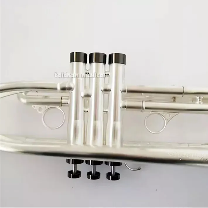 Latest Aerodynamics Heavy Trumpet Brushed silver professional Horn W/luxur case