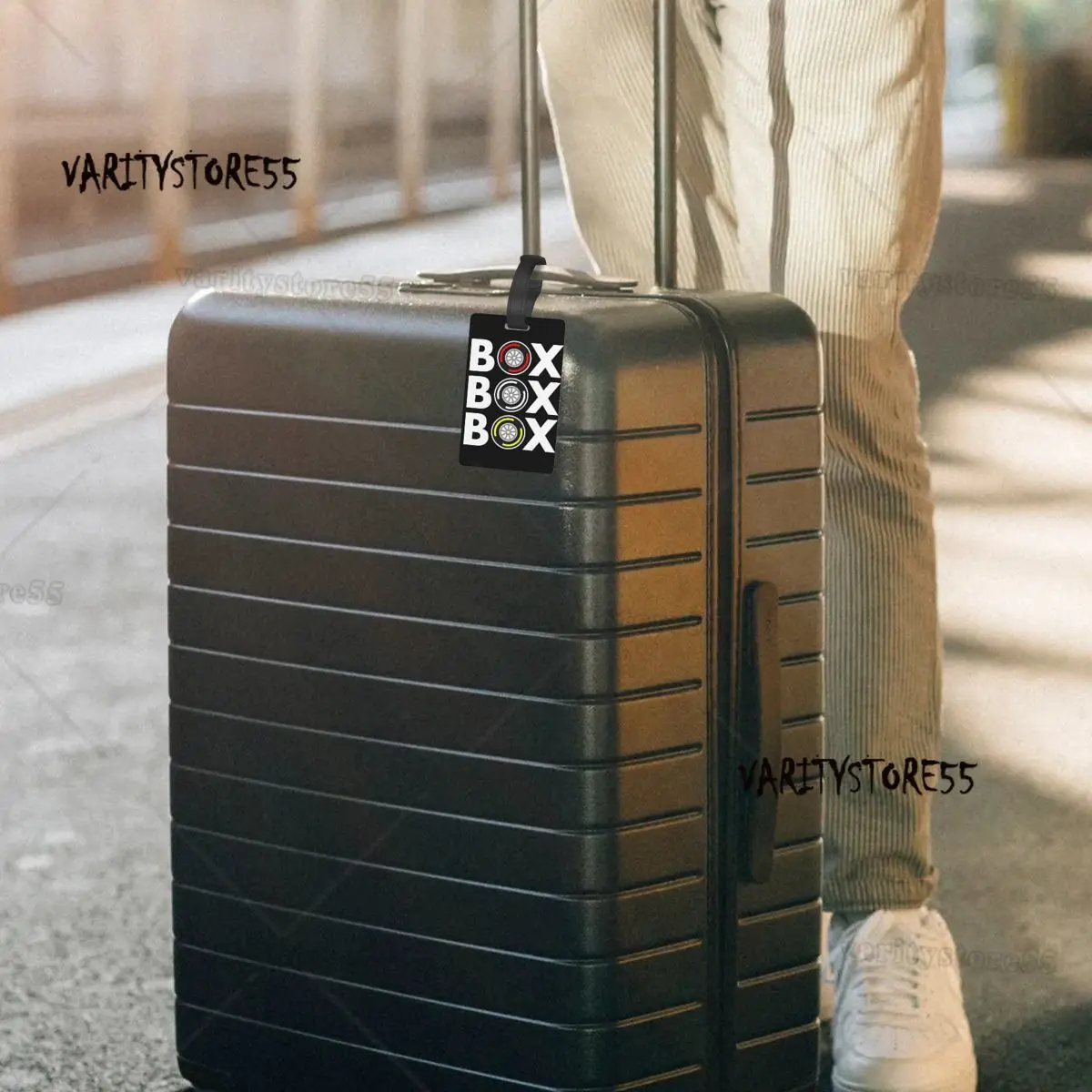 Box Box F1 Tyre Compound White Text Design Luggage Tags Suitcase Accessories Travel Baggage Boarding Tag Portable Label