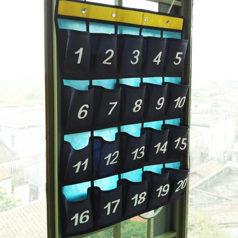 Portable 30 Pockets Classroom Wall Door Hanging Bag Mobile Cell Phone