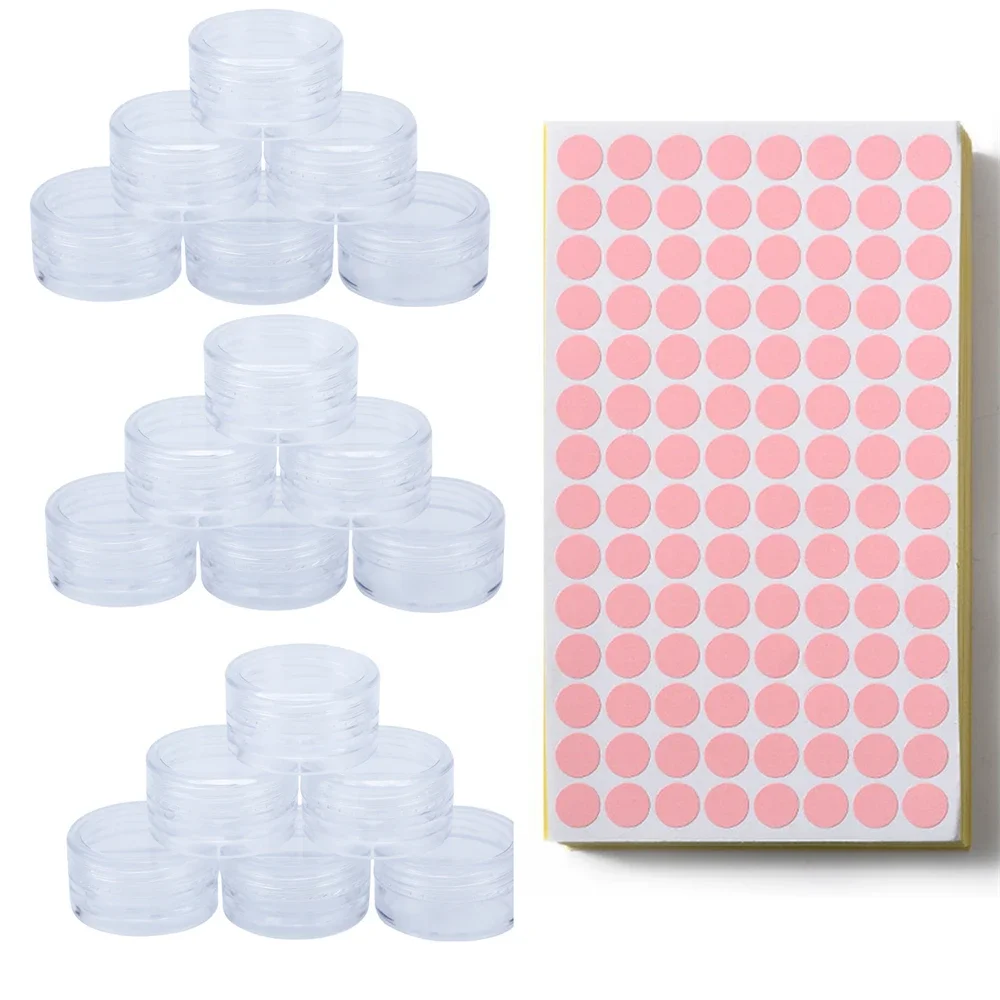 

10pcs 3g Empty Plastic Cosmetic Makeup Jar Pots Transparent Sample Bottles Eyeshadow Face Cream Lip Balm Container Stickers DIY