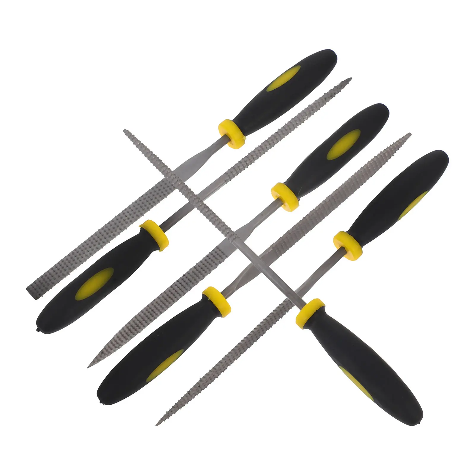 6Pcs 미니 목재 래스 파일 세트 140x3mm 편안한 미끄럼 방지 손잡이 빠른 재료 제거 거친 형상 가공 목재 금속