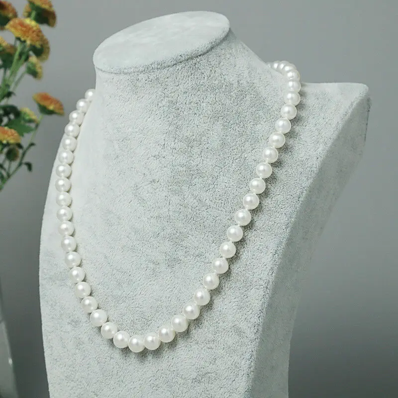 

AAAA South Sea Round 8-9mm White Pearl Necklace 18Inch