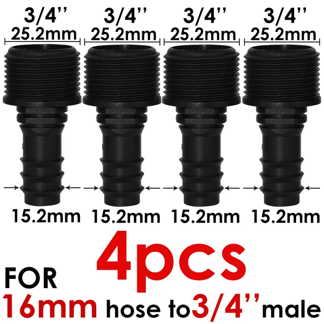 Kesla 4Db Javító Szál Csatlakozó 1/2 "3/4" Női Férfi És Barb 16 Mm 20 25 Pe Tömlő Adapter Csepegtető Öntözőrendszer Kertcső - Image 3