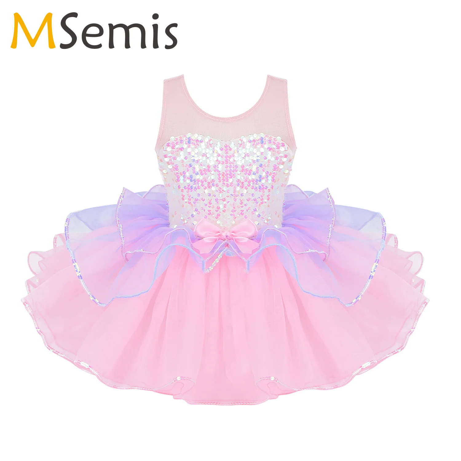 Costume De Ballerine Pour Enfants - Justaucorps Manches Longues Avec Jupe Tutu En Tulle, Danse, Spectacle