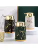 400ml Light Luxury Ceramic Marble Texture Refillable Press Mousse Foaming Soap Dispenser For Bottling, Filling Facial Cleanser 2