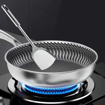 Padella a tre strati in acciaio inossidabile per tutto il corpo padella per Wok in acciaio inossidabile 316 padella a nido d'ape a doppia faccia adatta a tutte le stufe 1