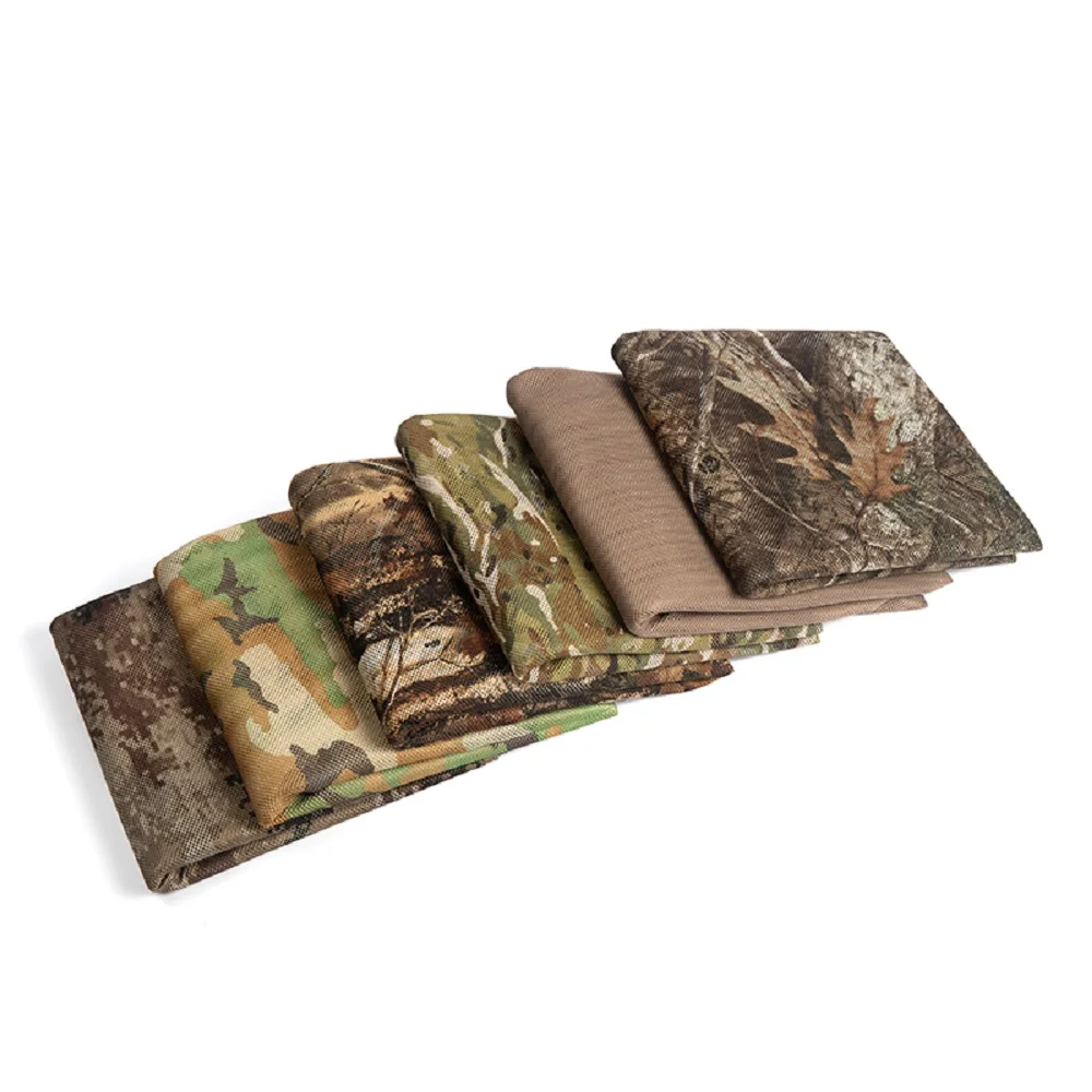 300D Camouflage Burlap Mesh Fabric Sun Shelter Shade Camo Net Garden Fence Decoration Outdoor 1.5M Wide Awning Cover For Camouflage Netting Sunshade Net