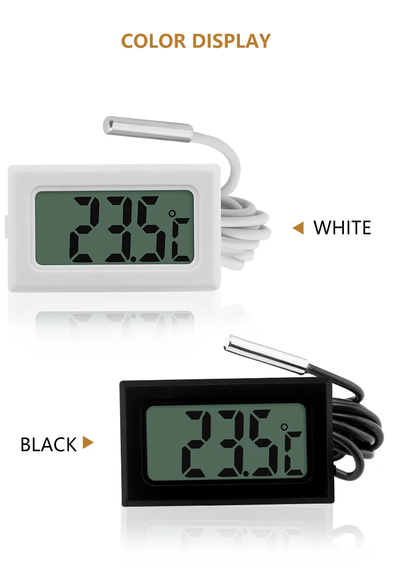 Mini LCD Digital Thermometer with Waterproof Probe Indoor Outdoor  Convenient Temperature Sensor for Refrigerator Fridge Aquarium - AliExpress