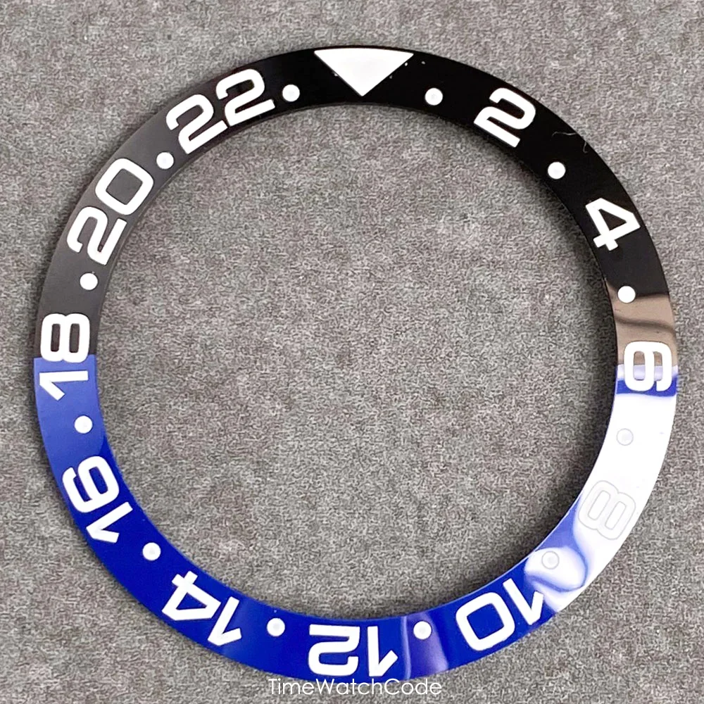 Ceramic Sloping Watch Bezel Insert - Black, Blue, Green, Silver