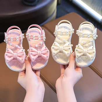 2025 brand-new eco-friendly material girls' sandals, summer fashion, elegant and versatile, children's princess shoes, summer st 1