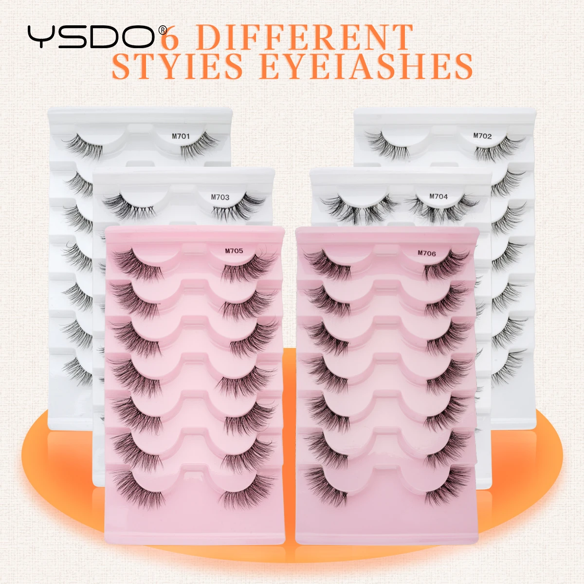 Faux Mink False Eyelashes Natural Nude Makeup