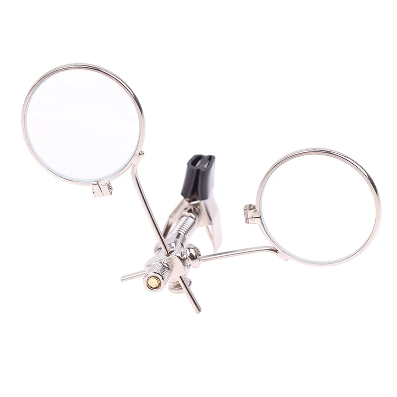 Magnifying Glass 1Pc 25mm Double Lenses Stainless Steel Clip