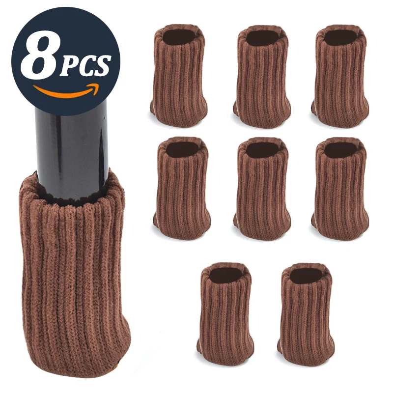 Knitted Furniture Leg Floor Protectors - Anti-Slip Chair and Table Socks (16 Pack)