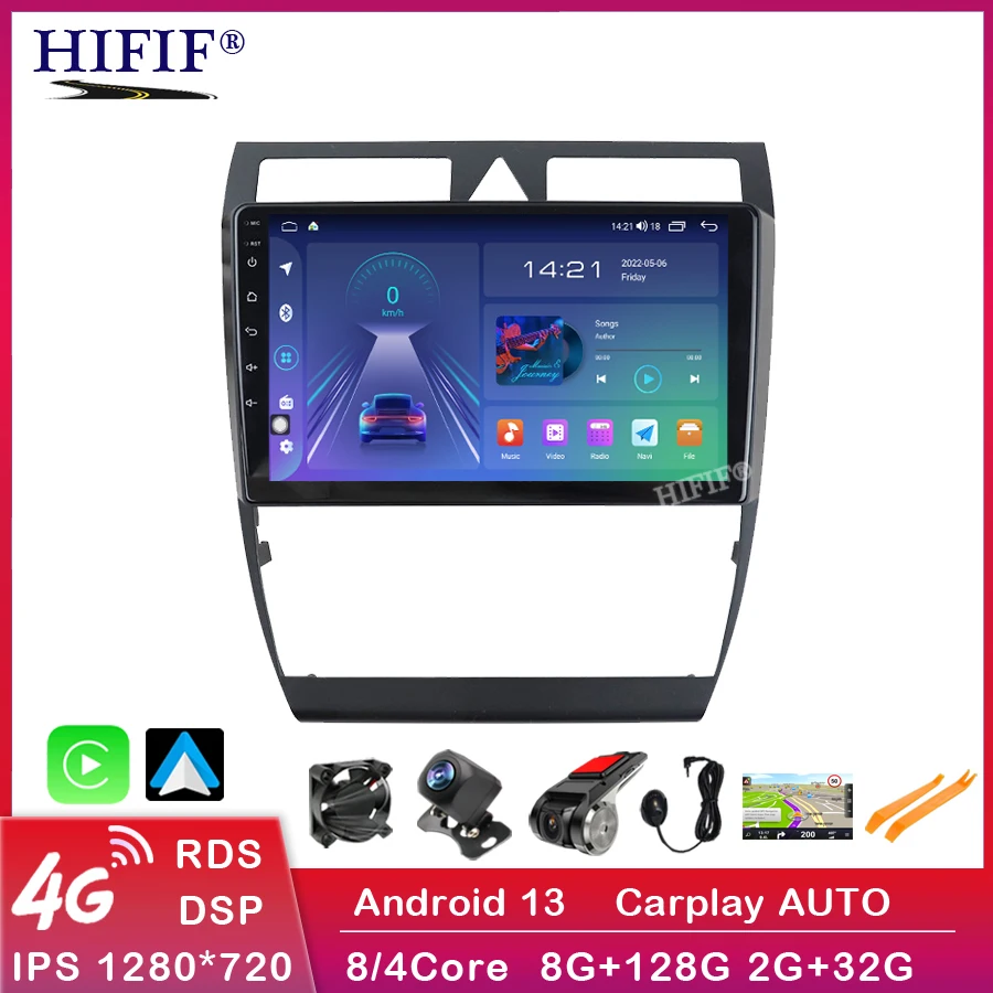 

Autoradio Car Radio for Audi A6 C5 1997-2004 S6 2 1999-2004 RS6 1 2002-2006 2din Multimedia Video GPS Navigation Carplay Android