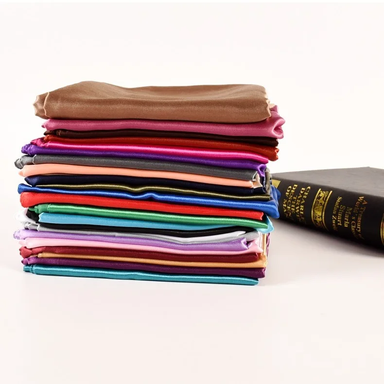 60 cm luxuriöses, einfarbiges Seidentuch für Damen, Satin-Halstuch, Haarband, Taschentuch, weiches Halstuch, Hijab, Kopftuch, Damen-Foulard – Detail 2