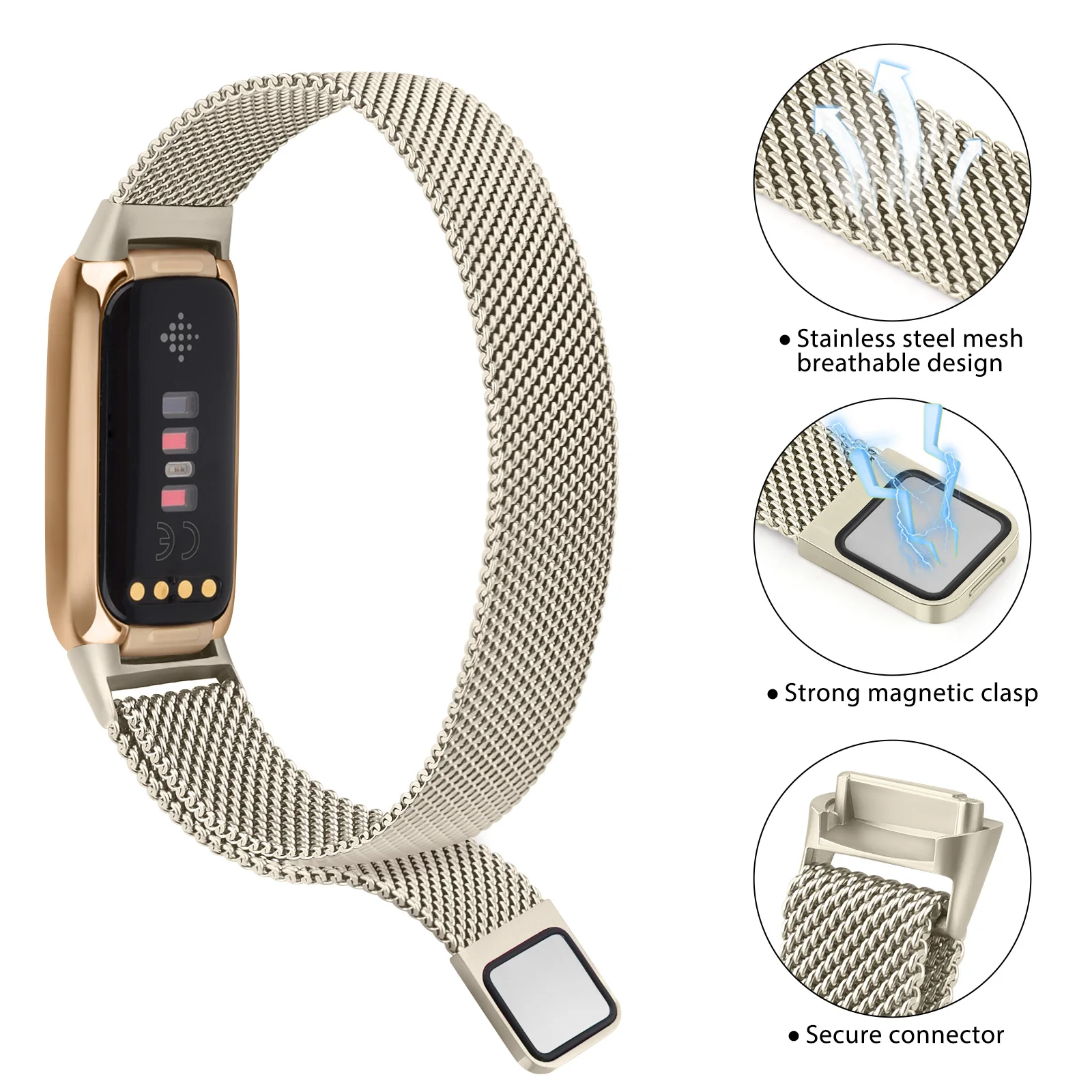 Correa de Metal para reloj inteligente Fitbit Luxe, pulsera magnética deportiva, accesorios de repuesto