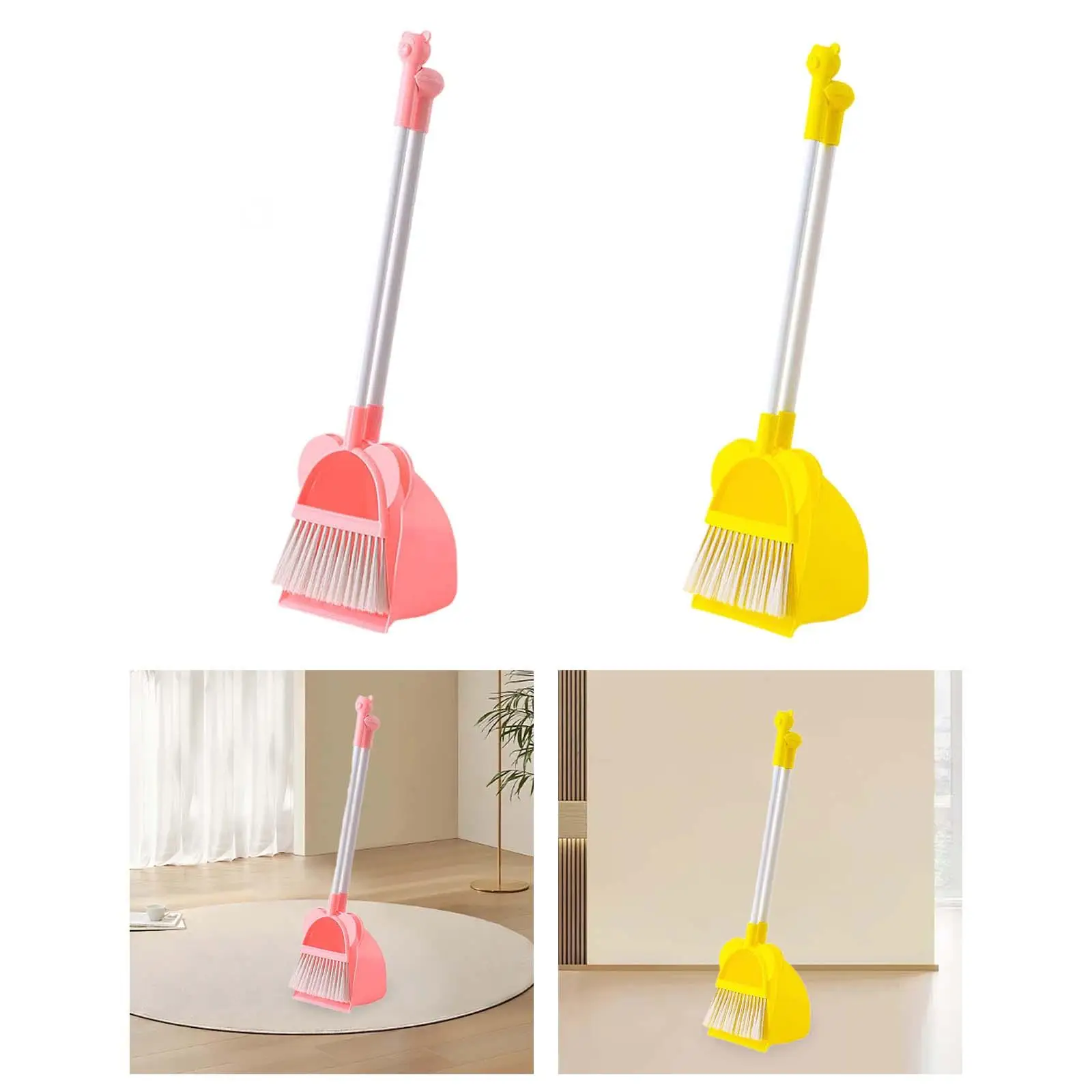 Children Housekeeping Cleaning Tools Cute Play House Toy Mini Broom with Dustpan for Kids Kindergarten Preschool Boys Girls