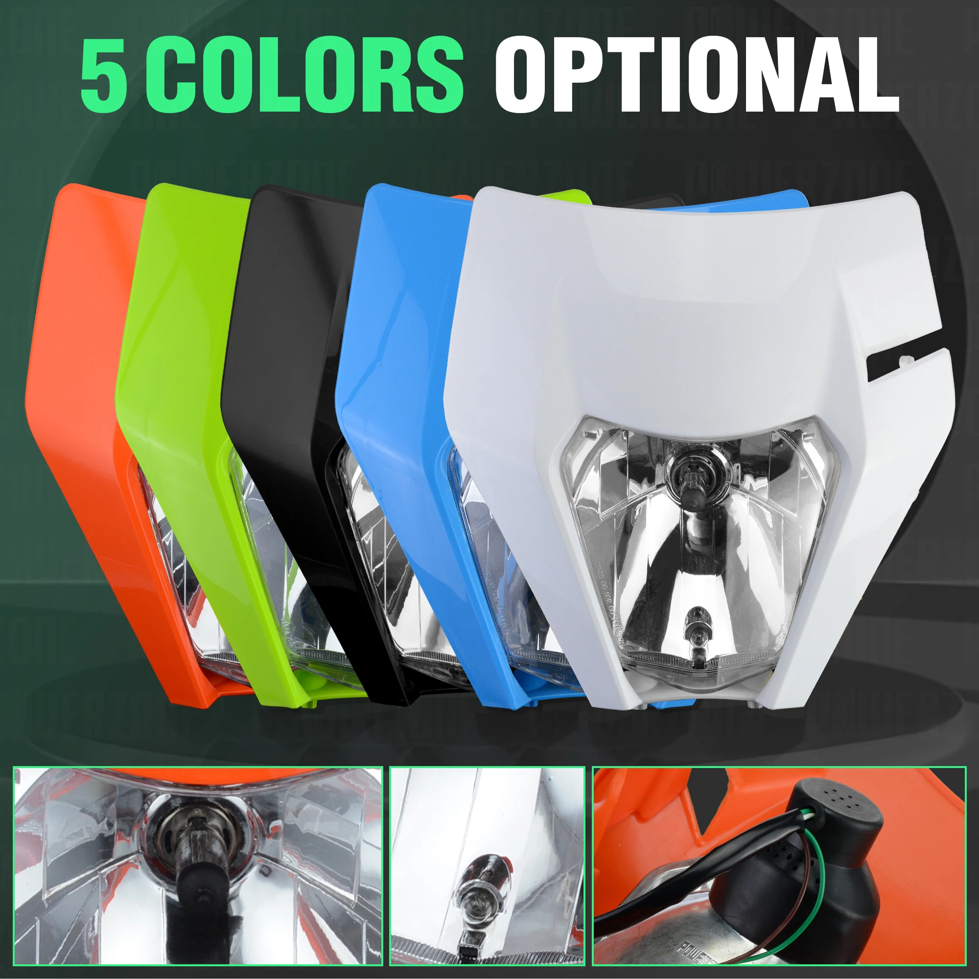 POWERZONE TLD Flu Blue Limited Edition Motorcycle Headlight