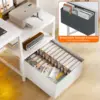 56.5" Computer Desk with File Drawers Cabinet,Study Writing Gaming Desk with Power Outlets,Home Office Desk White 4
