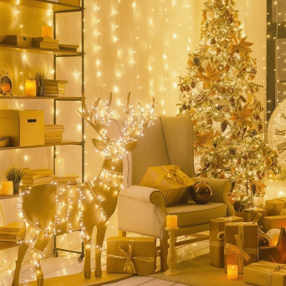 20M Length LED String Lights Waterproof Ultra Bright Waterfall Fairy Light 8 Modes Outdoor String Light Christmas Decoration