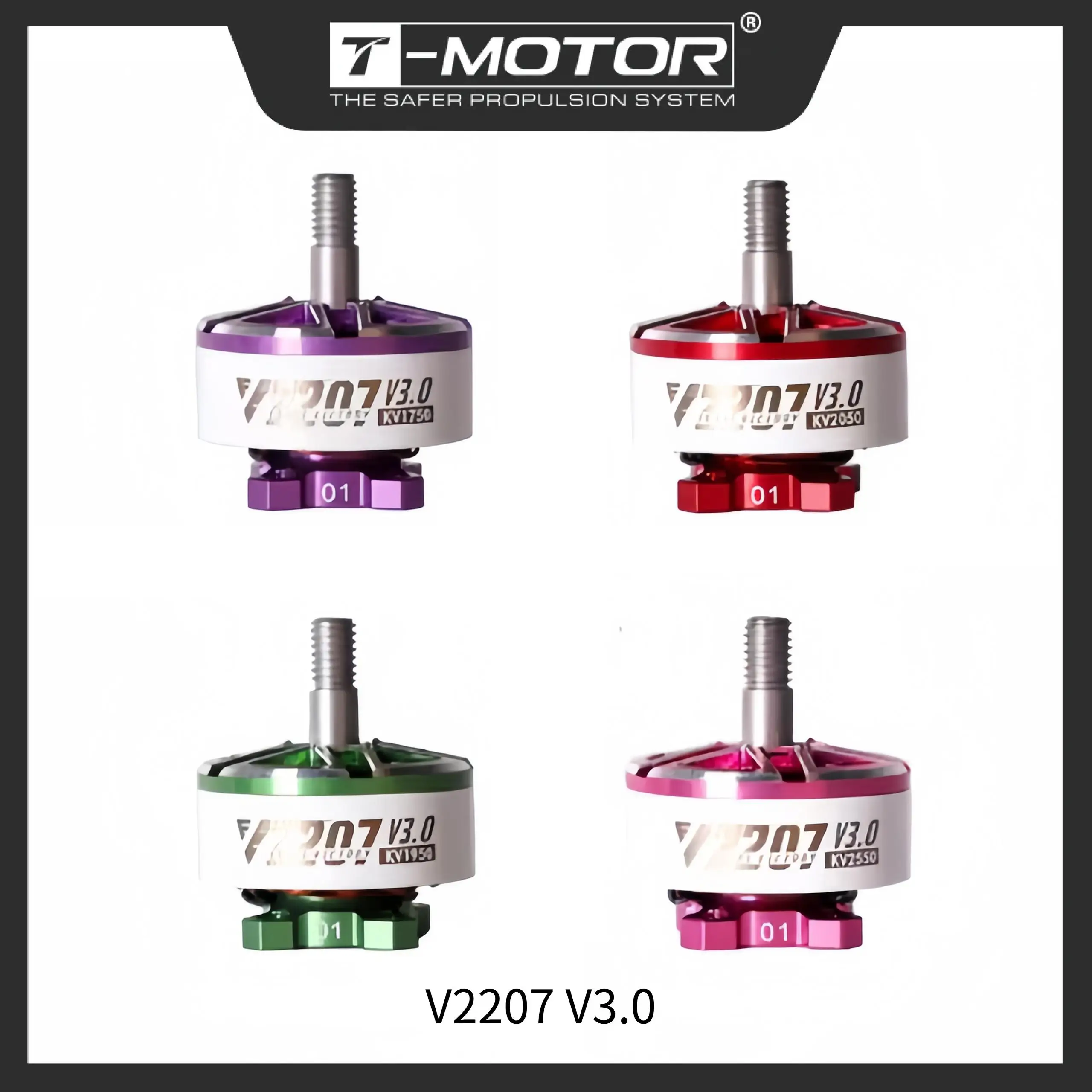 Moteurs Brushless V2207 V3 KV1500-2550 pour Drone FPV Course 4 pièces