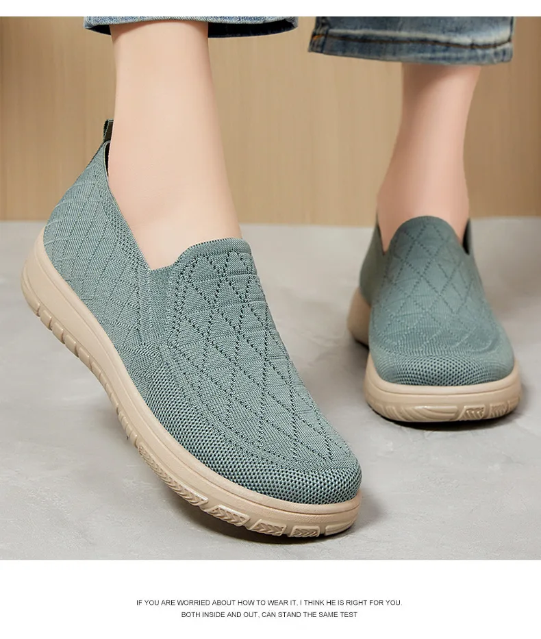 Women's Comfortable Flat Bottom Slip-On Casual Shoes Soft Sole Lightweight Breathable Quick-Drying round Toe Summer Shoes2026