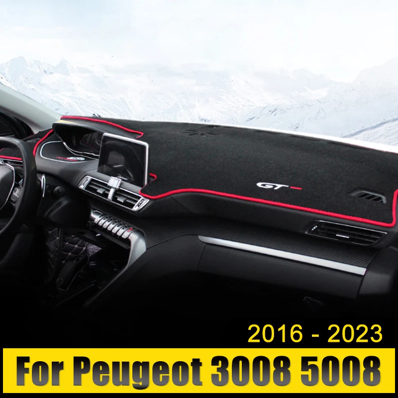 Car Dashboard Cover Mat Avoid Light Pads Anti-UV Carpets For Peugeot 3008 5008 GT Hybrid