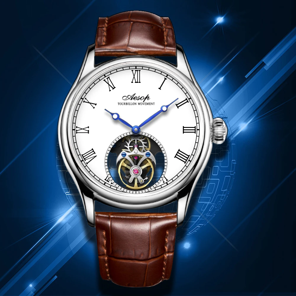 AESOP 7061 Watch for Business Men Waterproof Mechanical Watches Flying Tourbillon Male Skeleton Man Brand Luxury Clocks 2023 New 3