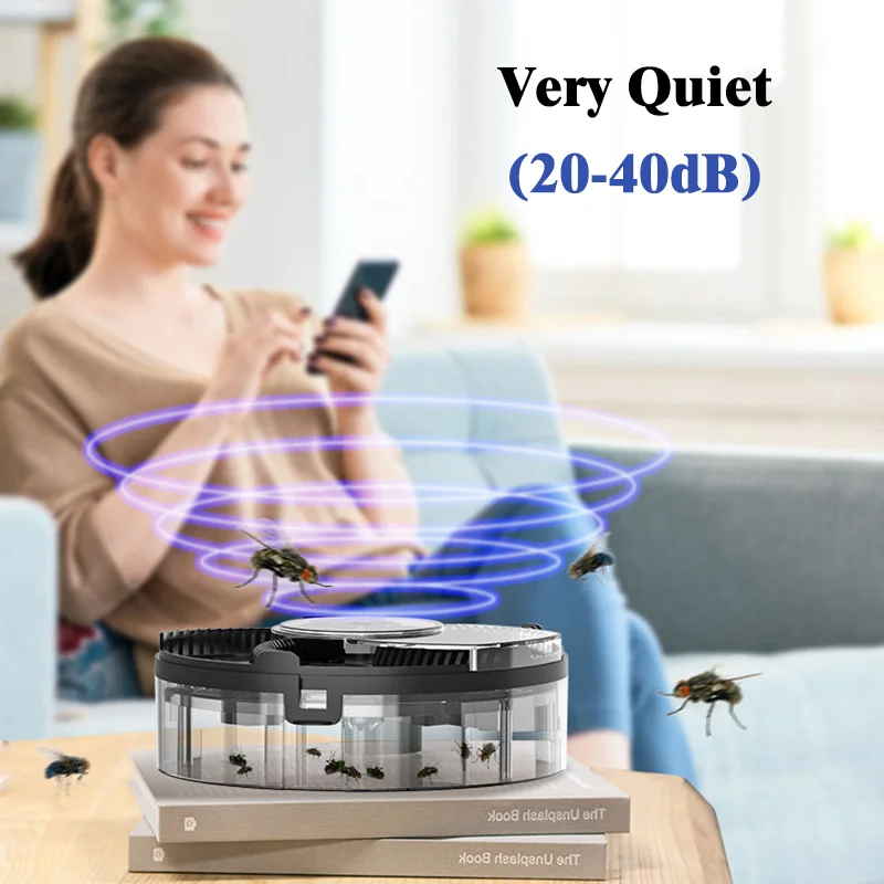 Fly Trap New Upgraded USB/Rechargeable Indoor Outdoor Automatic Flycatcher Insect Pest Catcher