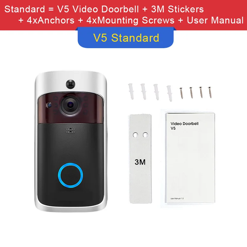 indoor monitor V5 Smart IP Video Intercom WIFI Video Door Phone Door Bell WIFI Doorbell Camera IR Alarm Wireless Security Camera Ring Doorbell two way audio intercom Door Intercom Systems