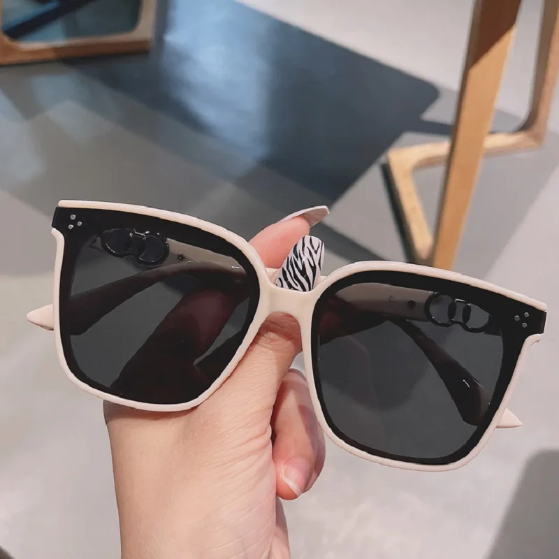 

2022 NEW Trend Large Frame Women's Sunglasses UV400 Designer Personality Design Double Ring Temples Travel Party Sunglasses