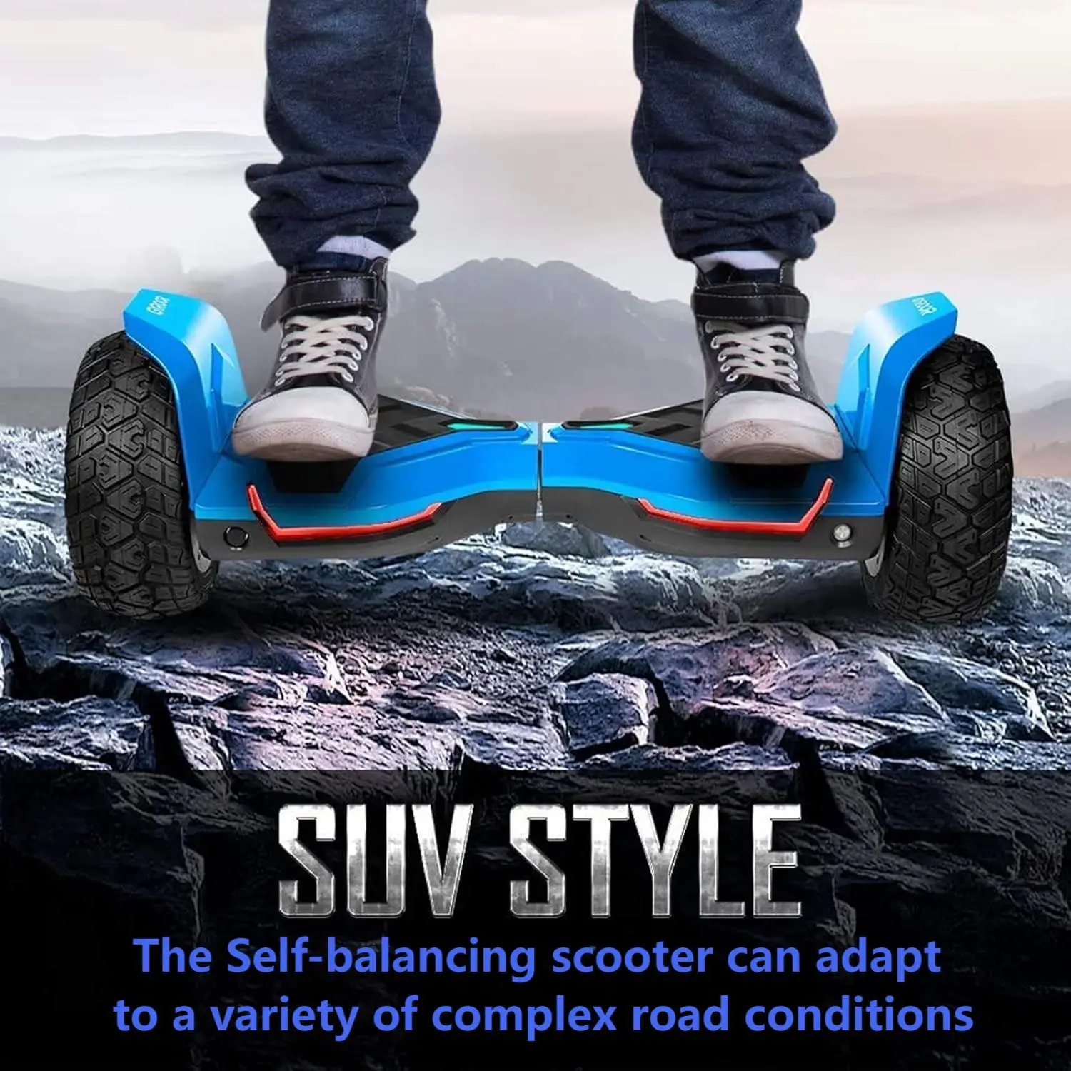 Warrior Off-Road Self-Balancing Scooter – Dual 350W Motors, 8.5-Inch Tires, Bluetooth Music Speaker, LED Lights & 10MPH Electric Hoverboard 3