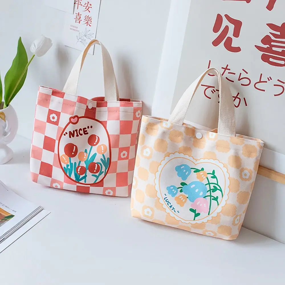 

Large Capacity Lovely Flowers Bucket Bag Portable Cartoon Printed Soft Cute Cylinder Bags Canvas Printed Handbag Women Girls