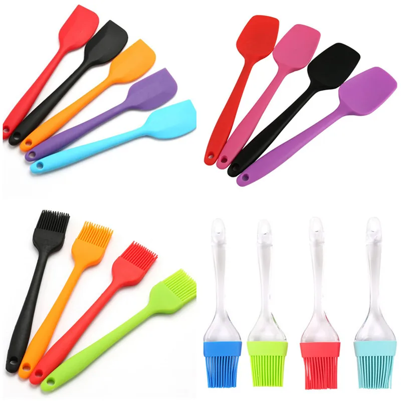 Silicone Spatula 1Pc Silicone Baking Bakeware Bread Pastry Oil Cream BBQ Utensil Kitchen Cooking Tool Brush Butter Cream Spatula