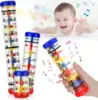 Baby Rain Stick Rainbow Hourglass Rain Music Instrument Toys Rattle Baby Educational Montessori Sensory Toy for Kids 6 12 Months 1
