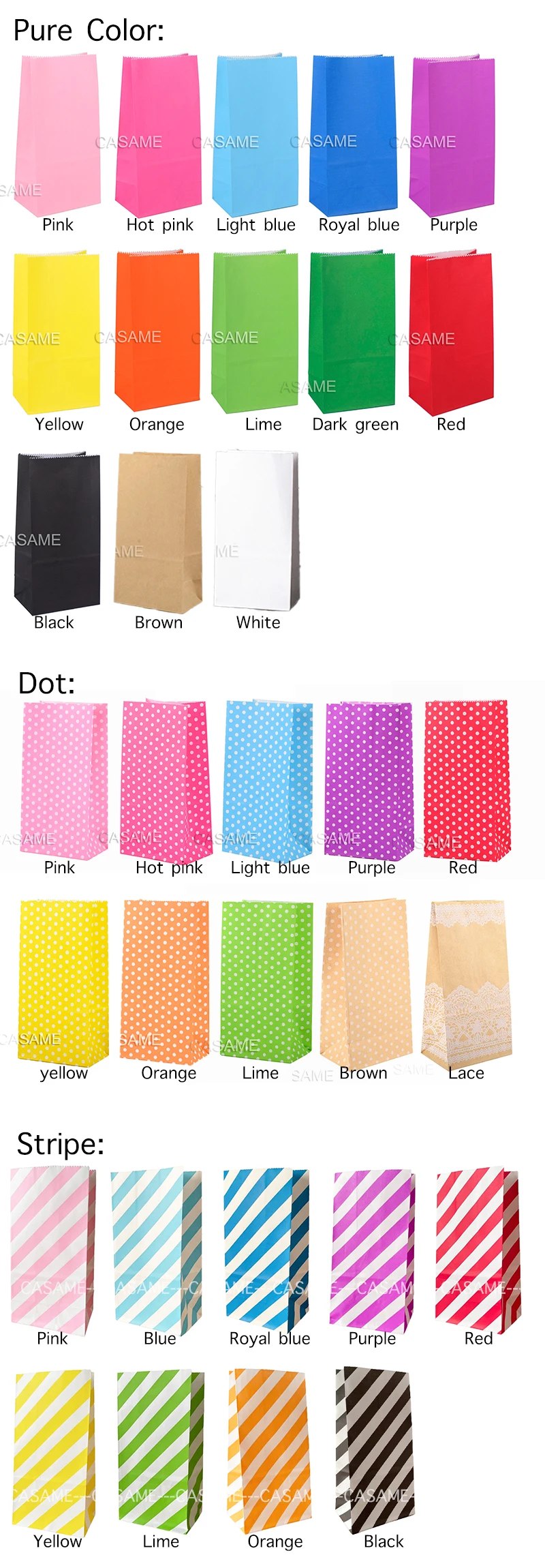 50 Stück neue hochwertige Papiertüten zum Aufstehen, bunte gepunktete Beutel, 18 x 9 x 6 cm, Geschenkbeutel mit offenem Oberteil, Geschenkverpackung, Leckerli-Geschenkbeutel – Detail 5