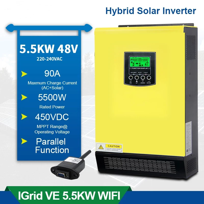 Inverter Power 5.5kw 48V220V Hybrid Solar Inverter Portable Solar