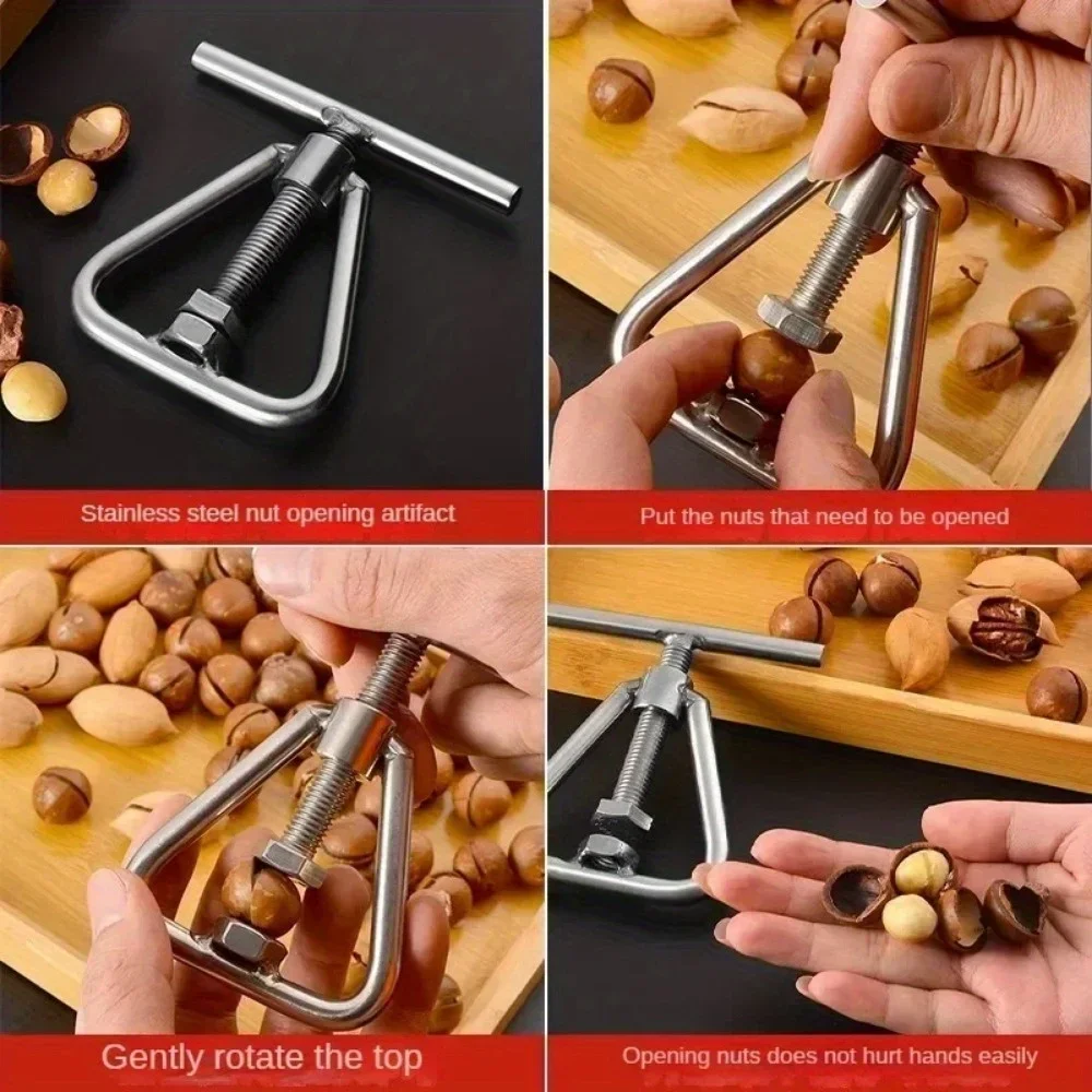 1PC Multifunctional Manual Nut Opener Cracker Machine Steel Kitchen Tool for Walnut Macadamia Nuts Sheller Tool