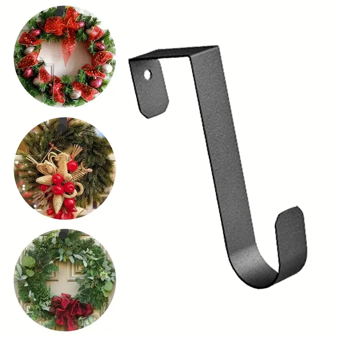 Storage Hook Door Hook Christmas Wreath Ornamental Door Hook Metal hook Inner Dia 4.1cm/1.61in For Easter Christmas Halloween Holiday Decorations