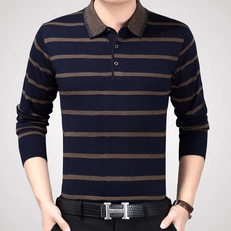 2023 New Korean Fashion Autumn Shirt Men Capable Hipster Sven Business Casual Sports Chic Street Long Sleeve Stripe Top Clothes