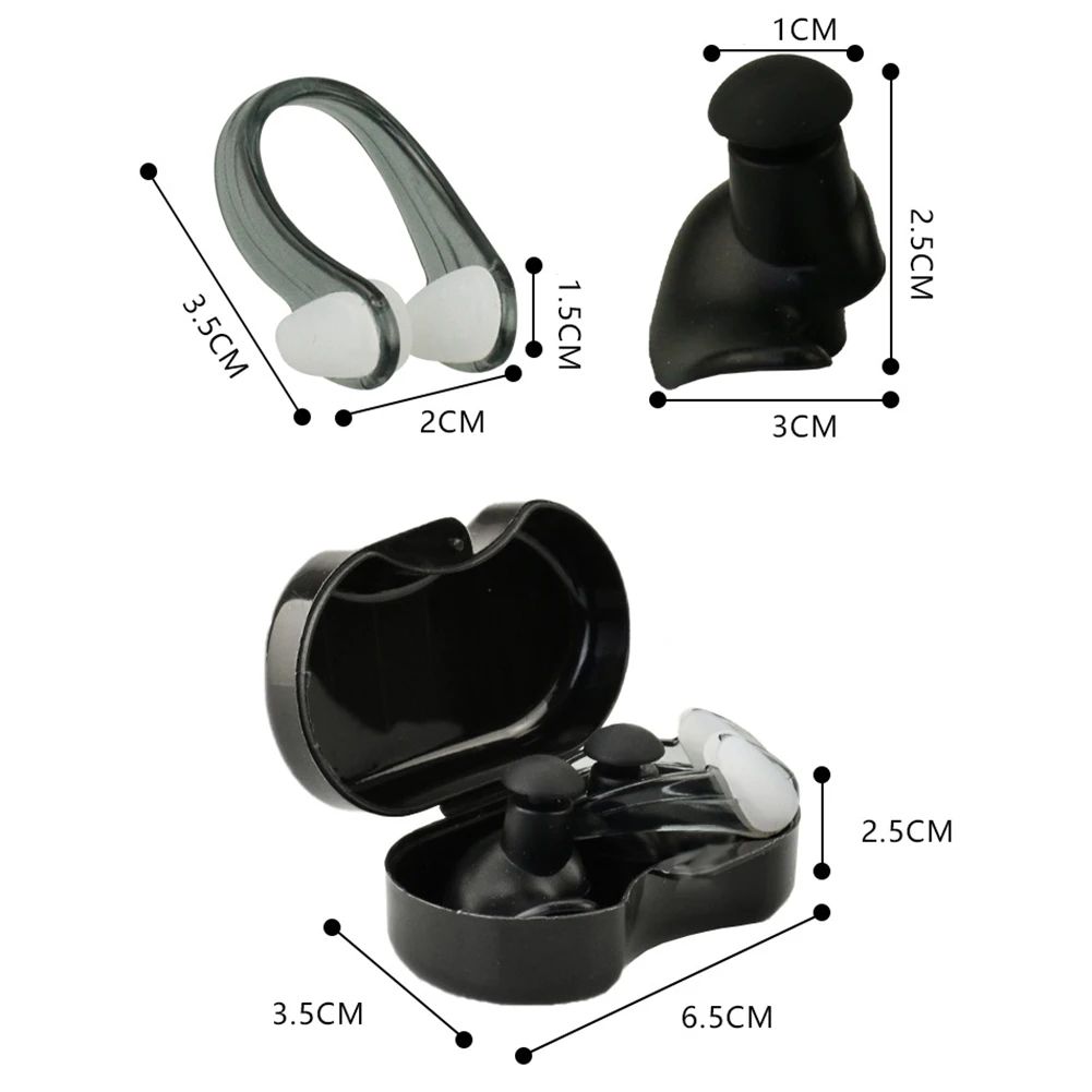 Swimming Earplugs Silicone Ear Plugs Waterproof Spiral Diving Earplugs + Nose Clip Protection Sound Blocking Earplugs swimming earplugs