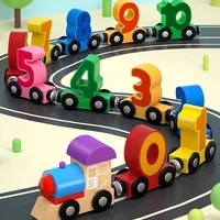 Colorful Building Blocks Number Digital Magnetic Wooden Train Toys Educational Hand-eye Coordination Magnetic Digital Train