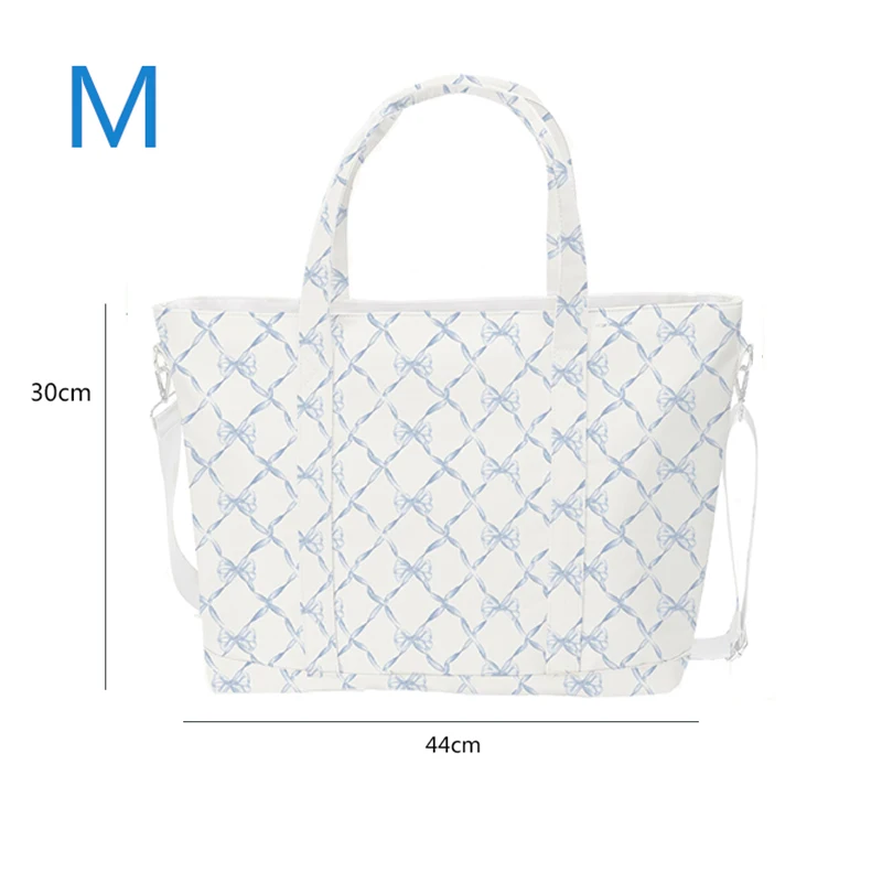 Bow Printed Series Waterproof Nylon Makeup Cosmetic Bag School Backpack Women Travel duffle Bag Large Capacity Fashion Tote Bag 5