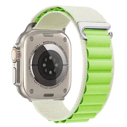 Enhanced Nylon Band for Apple Watch - Comfortable & Breathable Bracelet (41 Starlight green)