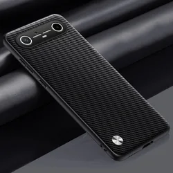 Luxury PU Leather Shockproof Phone Case - Full Protection Back Cover for Tecno Spark Slim (Matte Black)