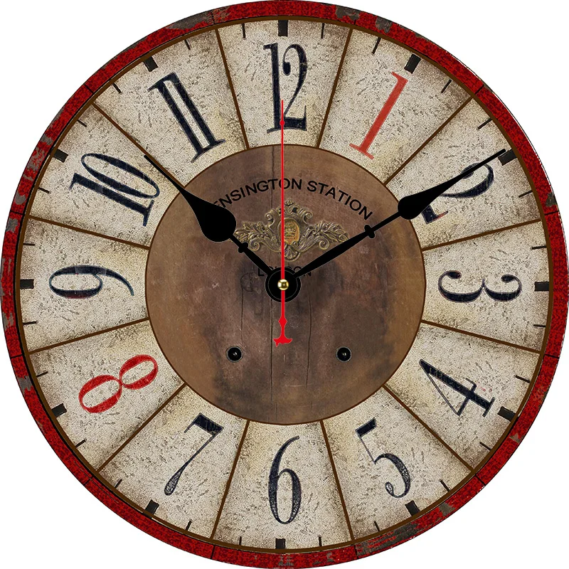 Vintage Wood Wall Clock Color:hlc21030;Sheet Size:14inch(34CM)
