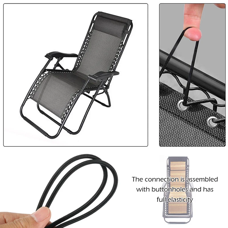 Elastic Cord 4Pcs Folding Chair Reinforcement Replacement Bungee Rope Zero Gravity Recliner Laces Part Lounge Home Supplies