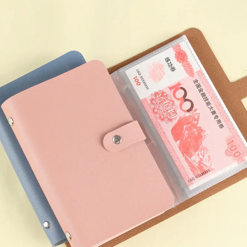 Sparen Geld Buch Banknote Album Geld Halter Einfarbig Album Bargeld Sammeln Buch Geld Sparen Organizer Fotokarten Halter – Detail 3