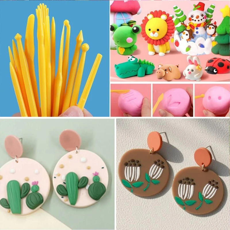 141 PCS Stainless Steel Clay Cutters with Earring Hooks Jump Rings Shaping Rods for Polymer Clay Earring Jewelry Making